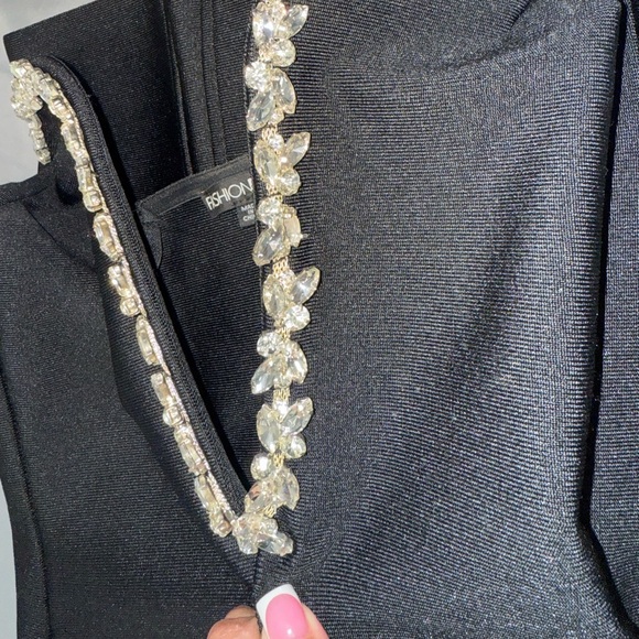 Fashion Nova Sweetest Heart Embellished Midi Dress - Black - Picture 4 of 6